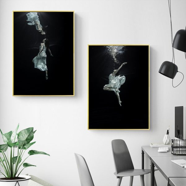 Wall art - Underwater Dancer (2 sets)- Canvas Prints- Poster Prints