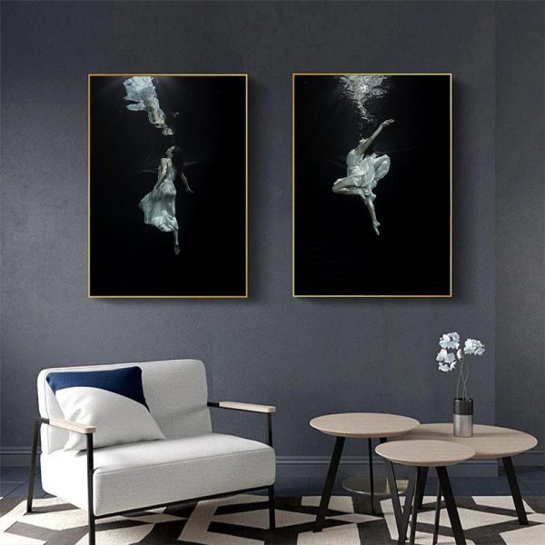 Wall art - Underwater Dancer (2 sets)- Canvas Prints- Poster Prints - Image 2