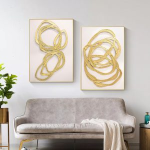 Wall art - Abstract Gold (2 sets)- Canvas Prints- Poster Prints