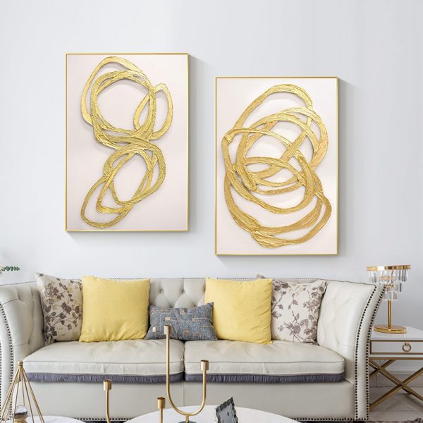Wall art - Abstract Gold (2 sets)- Canvas Prints- Poster Prints - Image 2