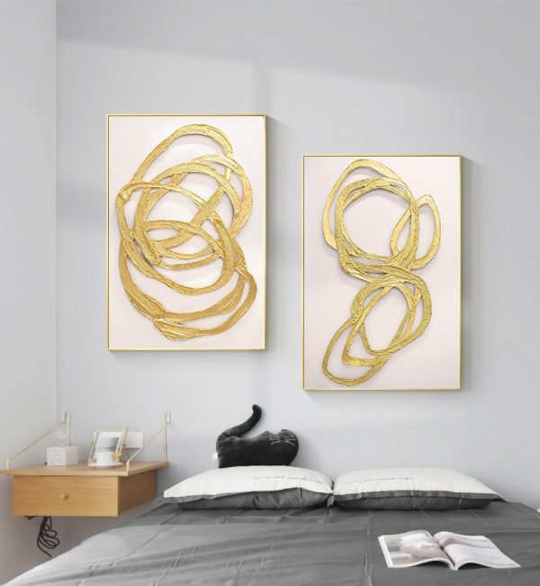 Wall art - Abstract Gold (2 sets)- Canvas Prints- Poster Prints - Image 3