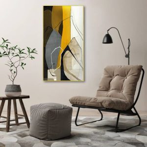 Wall Art – Abstract Yellow Black - Canvas Prints - Poster Prints