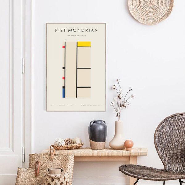 Wall Art -Abstract Artworks by Piet Mondrian ( 3 sets )- Poster Prints -Canvas Prints - Image 4