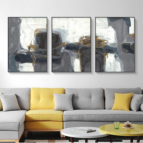 Wall Art - Grey Blush ( 3 sets )- Poster Prints -Canvas Prints - Image 2