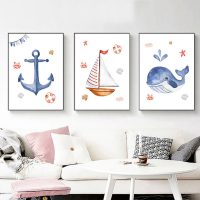 Wall Art - Nursery Whale ( 3 sets )- Poster Prints -Canvas Prints - Image 2
