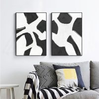Wall art - Abstract Black White (2 sets)- Canvas Prints- Poster Prints