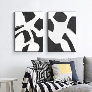 Wall art - Abstract Black White (2 sets)- Canvas Prints- Poster Prints