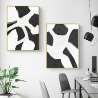Wall art - Abstract Black White (2 sets)- Canvas Prints- Poster Prints - Image 2
