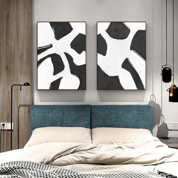 Wall art - Abstract Black White (2 sets)- Canvas Prints- Poster Prints - Image 3