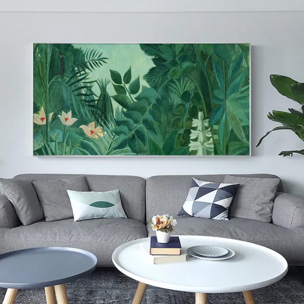 Botanical Art - The Equatorial Jungle Green Forest By Henri Rousseau - Canvas Prints-Poster Prints - Image 3