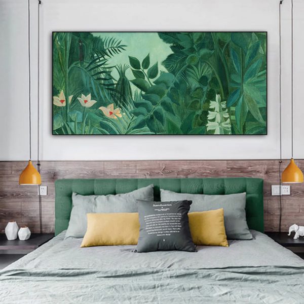 Botanical Art - The Equatorial Jungle Green Forest By Henri Rousseau - Canvas Prints-Poster Prints