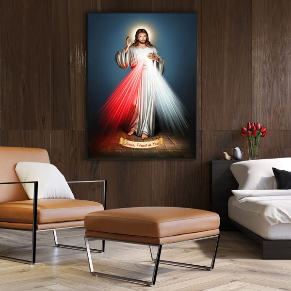 Wall Art - Jesus Divine Mercy I Trust In You- Canvas Prints-Poster Prints - Image 2