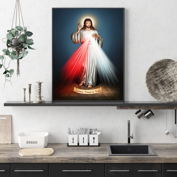 Wall Art - Jesus Divine Mercy I Trust In You- Canvas Prints-Poster Prints - Image 3