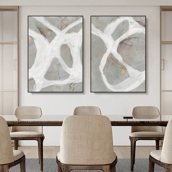 Wall art - Abstract Grey Milk (2 sets)- Canvas Prints- Poster Prints - Image 3