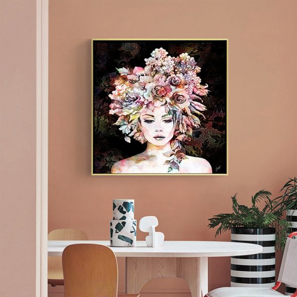 Wall Art - Floral Girl - Canvas Prints-Poster Prints