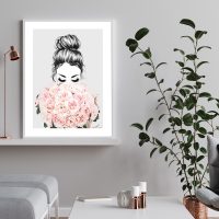 Wall Art - Roses Girl - Canvas Prints-Poster Prints - Image 2