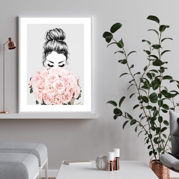 Wall Art - Roses Girl - Canvas Prints-Poster Prints - Image 2