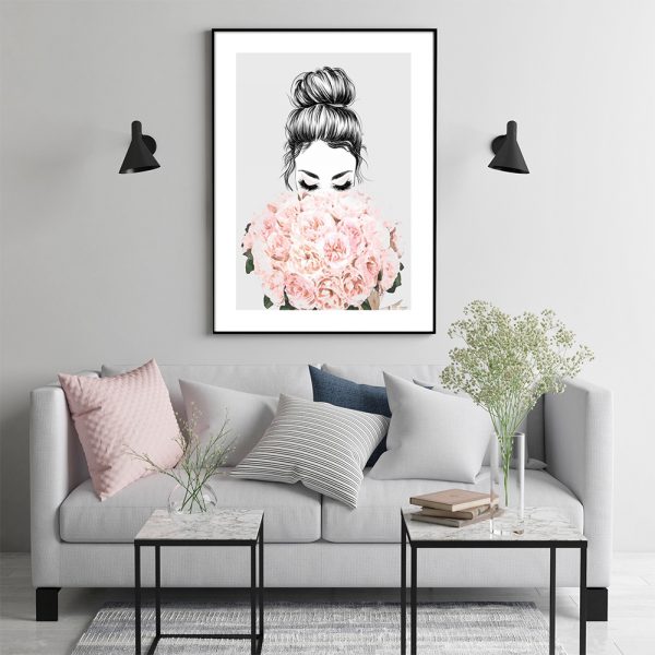 Wall Art - Roses Girl - Canvas Prints-Poster Prints - Image 3