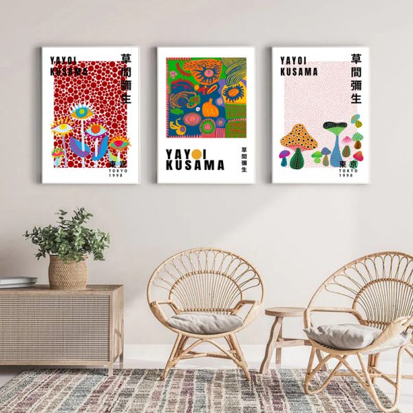 Wall Art By Yayoi Kusama ( 3 sets )- Poster Prints - Canvas Prints