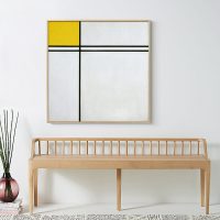 Wall Art - Double Line and Yellow By Piet Mondrian  - Canvas Prints-Poster Prints - Image 2