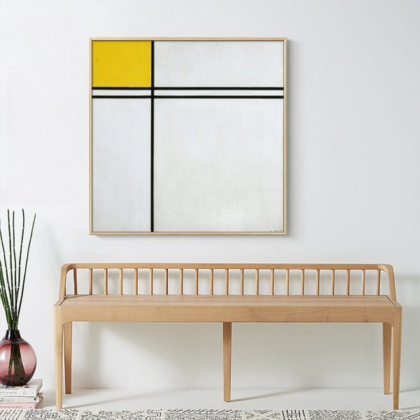 Wall Art - Double Line and Yellow By Piet Mondrian  - Canvas Prints-Poster Prints - Image 2