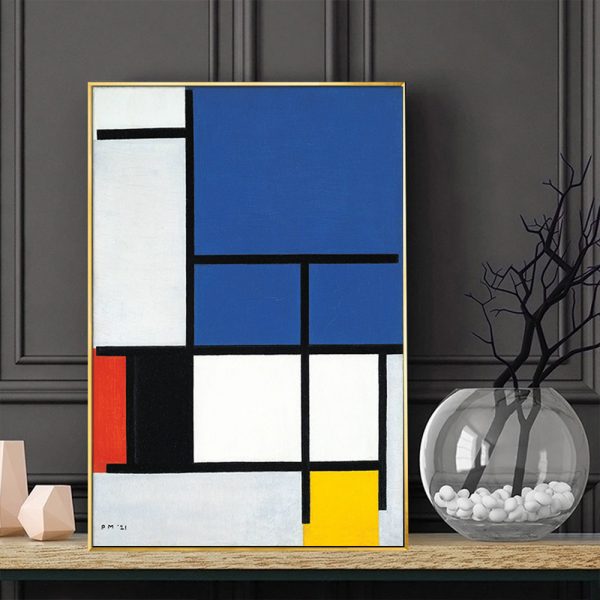 Wall Art - Blue Plane By Piet Mondrian - Canvas Prints-Poster Prints