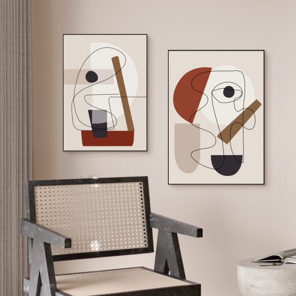 Wall Art -Abstract Line Art By Picasso ( 3 sets )- Poster Prints -Canvas Prints - Image 2