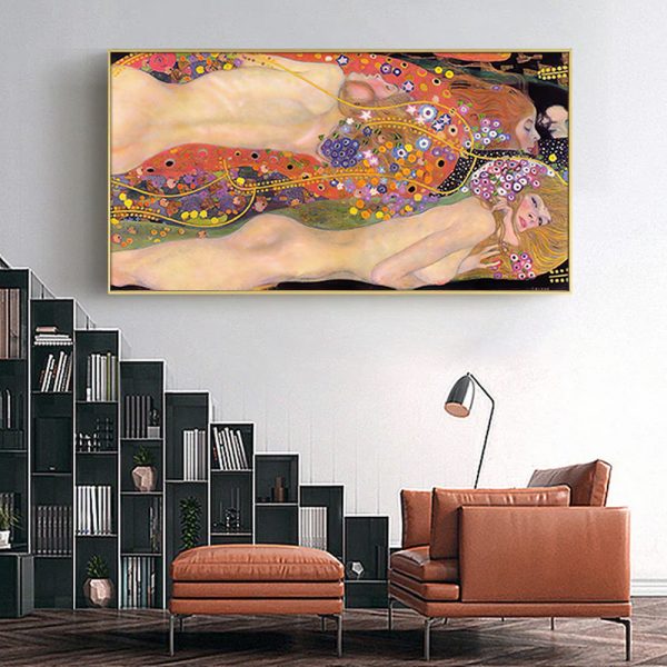 Wall Art - Water Serpents By Gustav Klimt - Canvas Prints-Poster Prints - Image 2