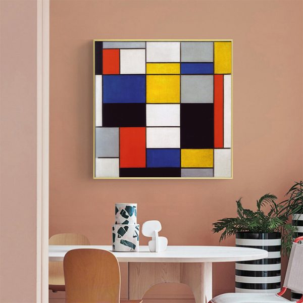 Wall Art - Large Composition A By Piet Mondrian  - Canvas Prints-Poster Prints - Image 2