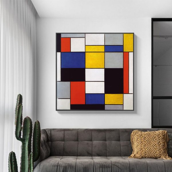 Wall Art - Large Composition A By Piet Mondrian  - Canvas Prints-Poster Prints - Image 3