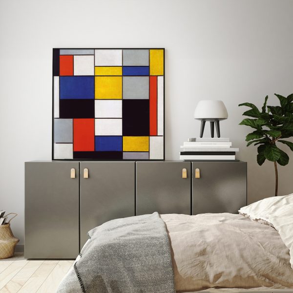 Wall Art - Large Composition A By Piet Mondrian  - Canvas Prints-Poster Prints
