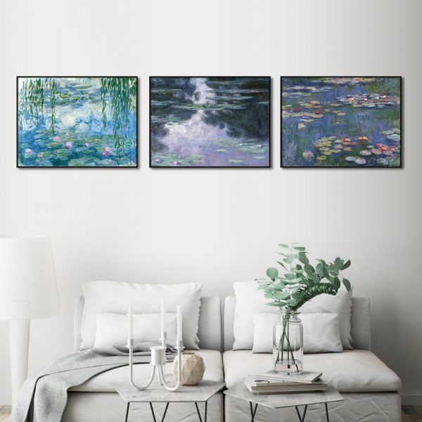 Wall Art - Waterlilies By Claude Monet ( 3 sets )- Poster Prints -Canvas Prints - Image 2