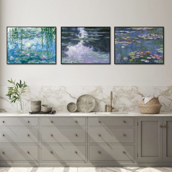 Wall Art - Waterlilies By Claude Monet ( 3 sets )- Poster Prints -Canvas Prints - Image 3