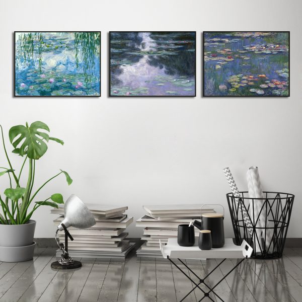Wall Art - Waterlilies By Claude Monet ( 3 sets )- Poster Prints -Canvas Prints