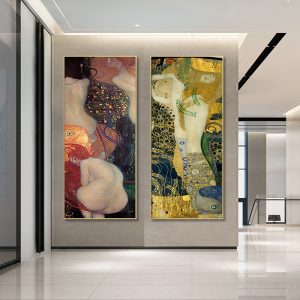 Wall Art - Water Serpents (2 sets) By Gustav Klimt