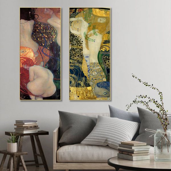 Wall Art - Water Serpents (2 sets) By Gustav Klimt - Image 3