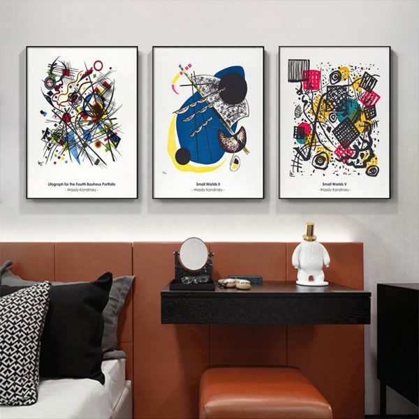 Wall Art -Abstract Artworks by Wassily Kandinsky ( 3 sets )- Poster Prints -Canvas Prints - Image 3