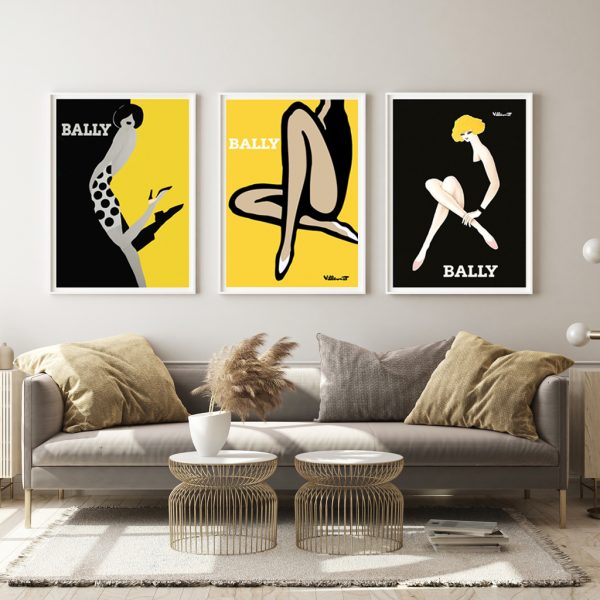Wall Art -Yellow Bally ( 3 sets )- Poster Prints -Canvas Prints - Image 2