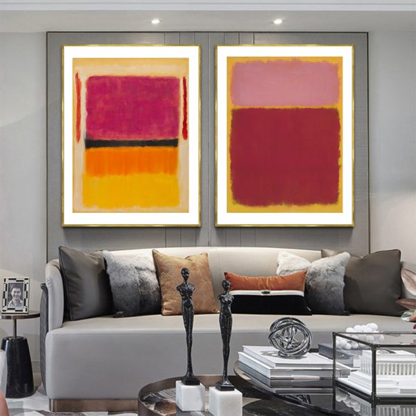 Wall art - Yellow Red (2 sets) By Mark Rothko - Canvas Prints- Poster Prints - Image 2