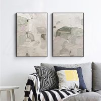 Wall art - Abstract Mint Grey (2 sets)- Canvas Prints- Poster Prints - Image 2