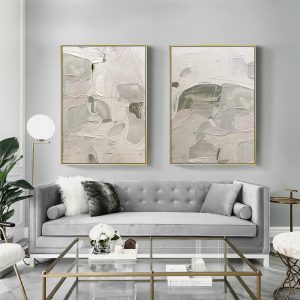 Wall art - Abstract Mint Grey (2 sets)- Canvas Prints- Poster Prints