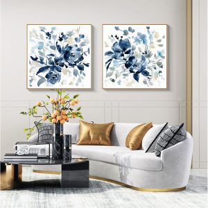 Wall Art - Indigo Garden By Carol Robinson (2 sets)- Canvas Prints-Poster Prints