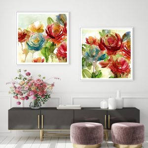 Wall Art - Rosewater Garden By Carol Robinson (2 sets)- Canvas Prints-Poster Prints