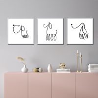 Wall Art - Lind Dogs Square Size (3 sets) - Canvas Prints-Poster Prints - Image 2