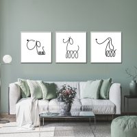 Wall Art - Lind Dogs Square Size (3 sets) - Canvas Prints-Poster Prints - Image 3