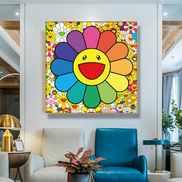 Wall Art - Takashi Murakami Happy Flowers II - Canvas Prints-Poster Prints - Image 2