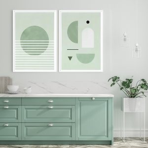 Wall art - Abstract Mint Green (2 sets)- Canvas Prints- Poster Prints