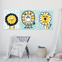 Wall Art -Cartoon Lions ( 3 sets )- Poster Prints - Canvas Prints - Image 4