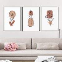 Wall Art - Abstract Boho Flowers ( 3 sets )- Poster Prints -Canvas Prints - Image 2