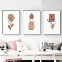 Wall Art - Abstract Boho Flowers ( 3 sets )- Poster Prints -Canvas Prints